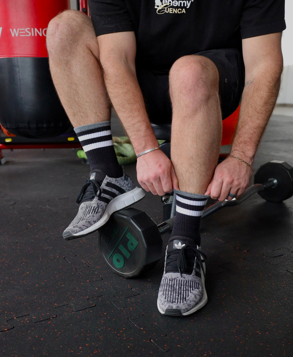 Enemy Black and White Stripes Socks