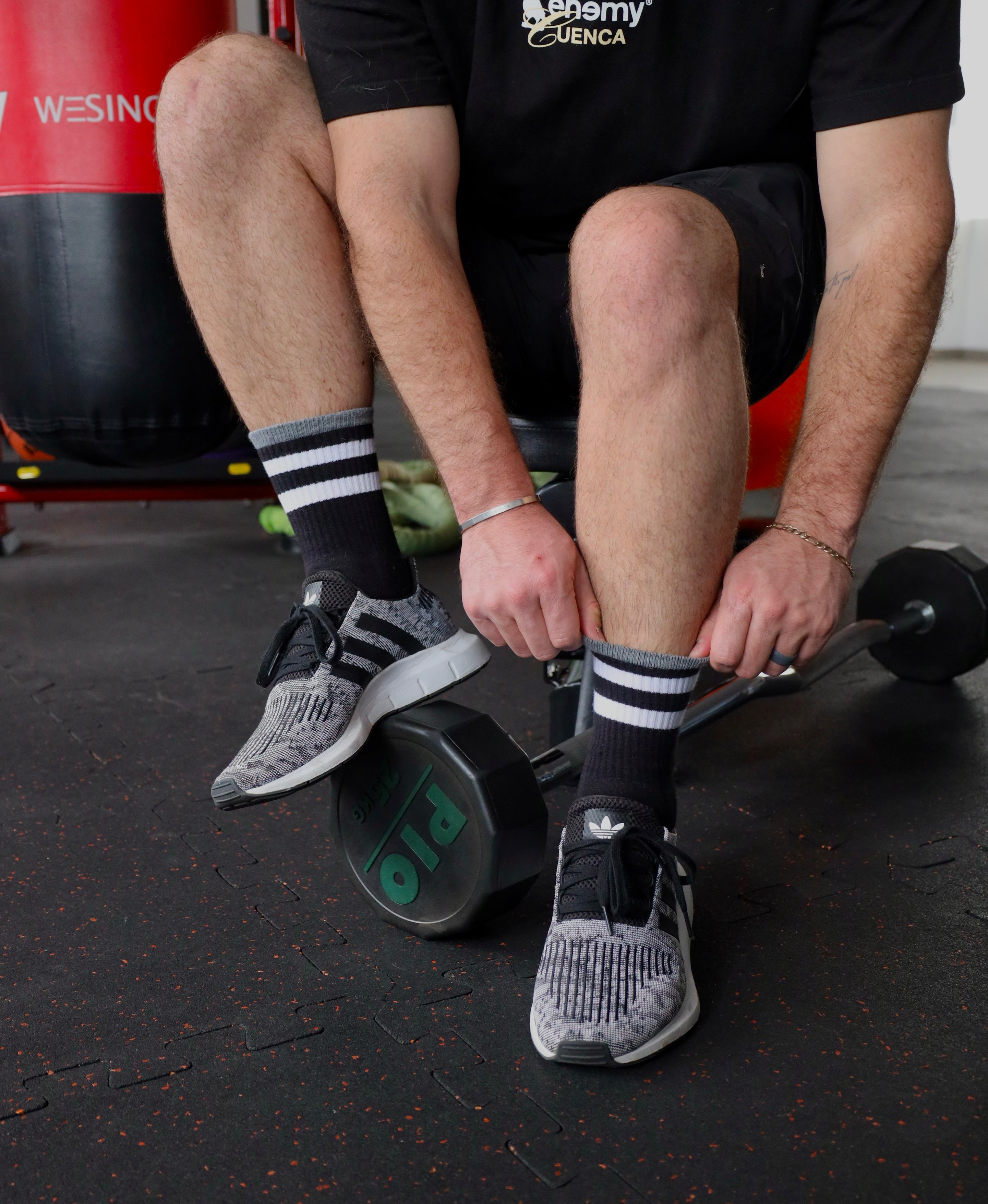 Enemy Black and White Stripes Socks