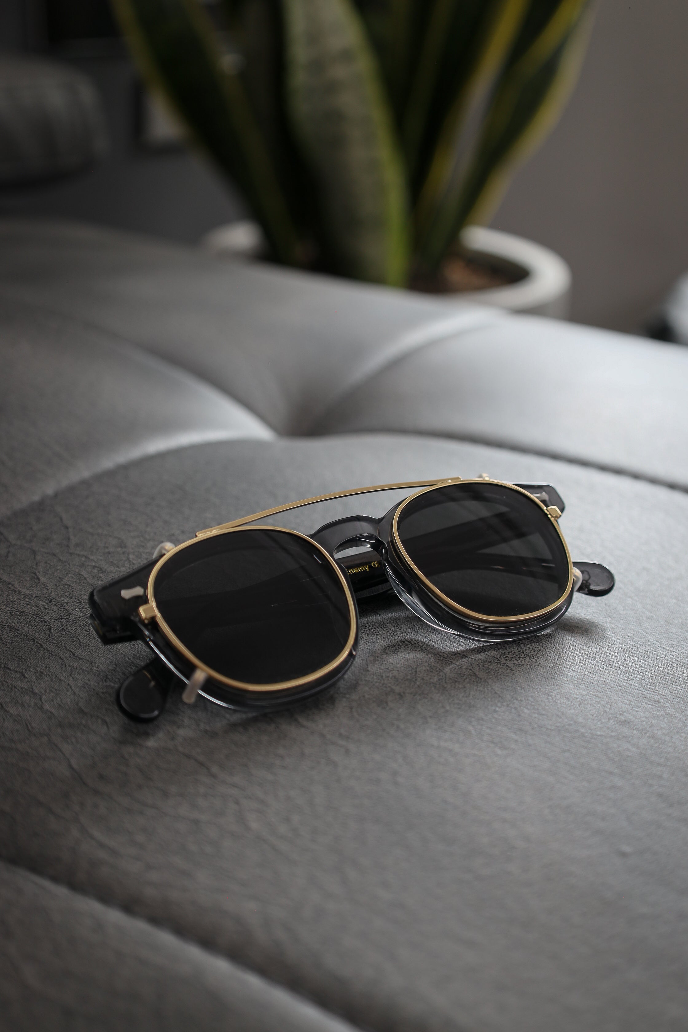 Milan Gray Clip-On Sunglasses