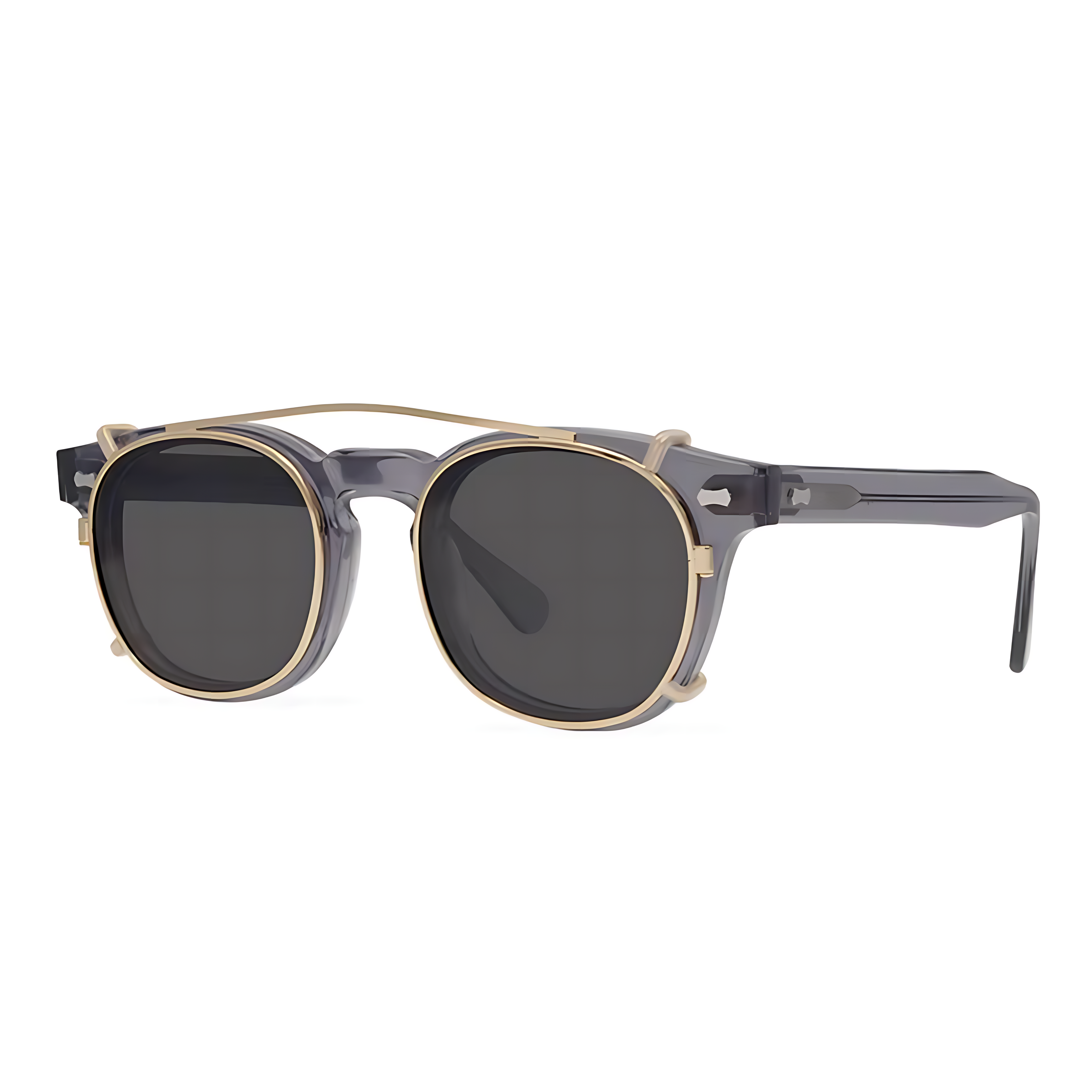 Milan Gray Clip-On Sunglasses