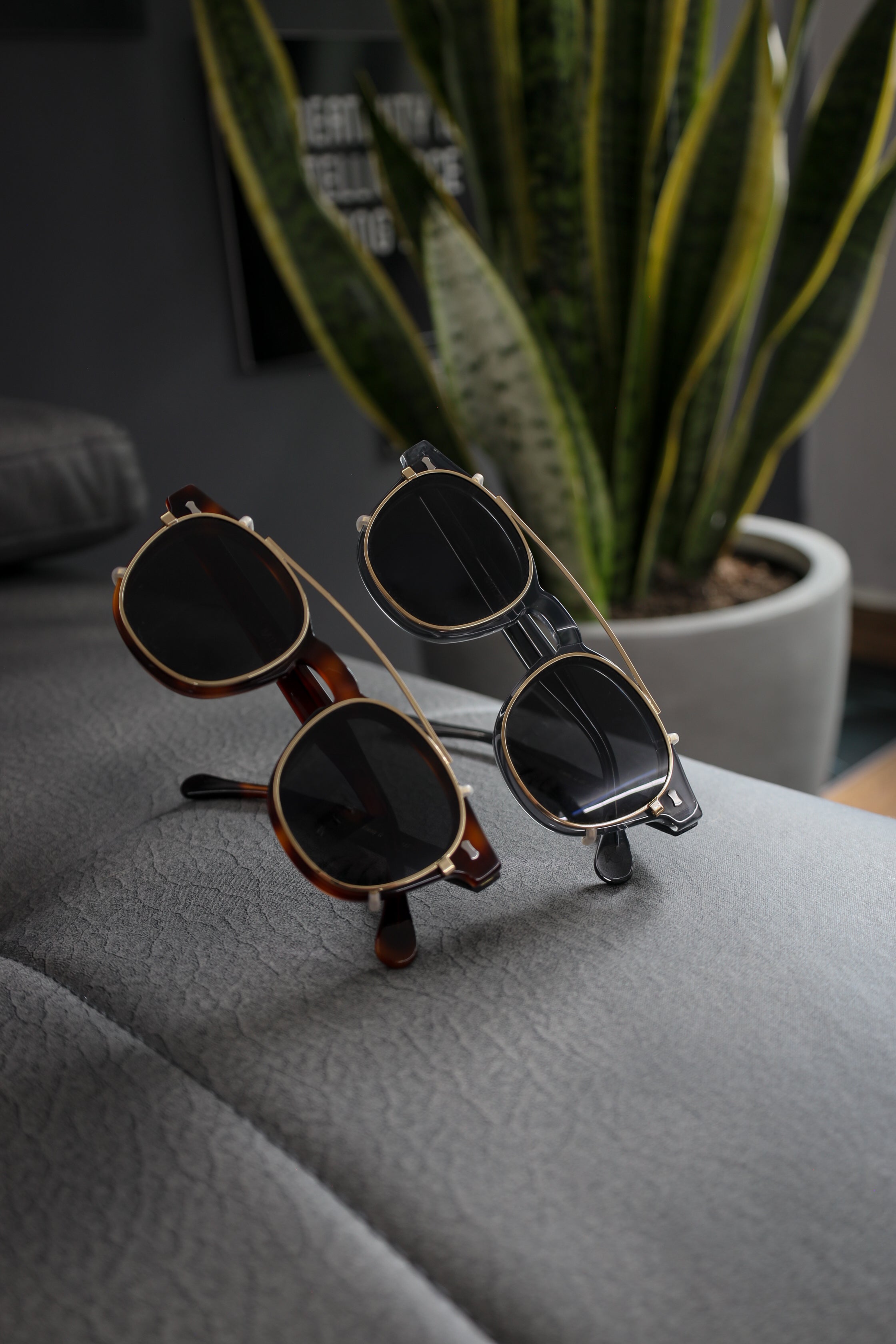 Milan Gray Clip-On Sunglasses