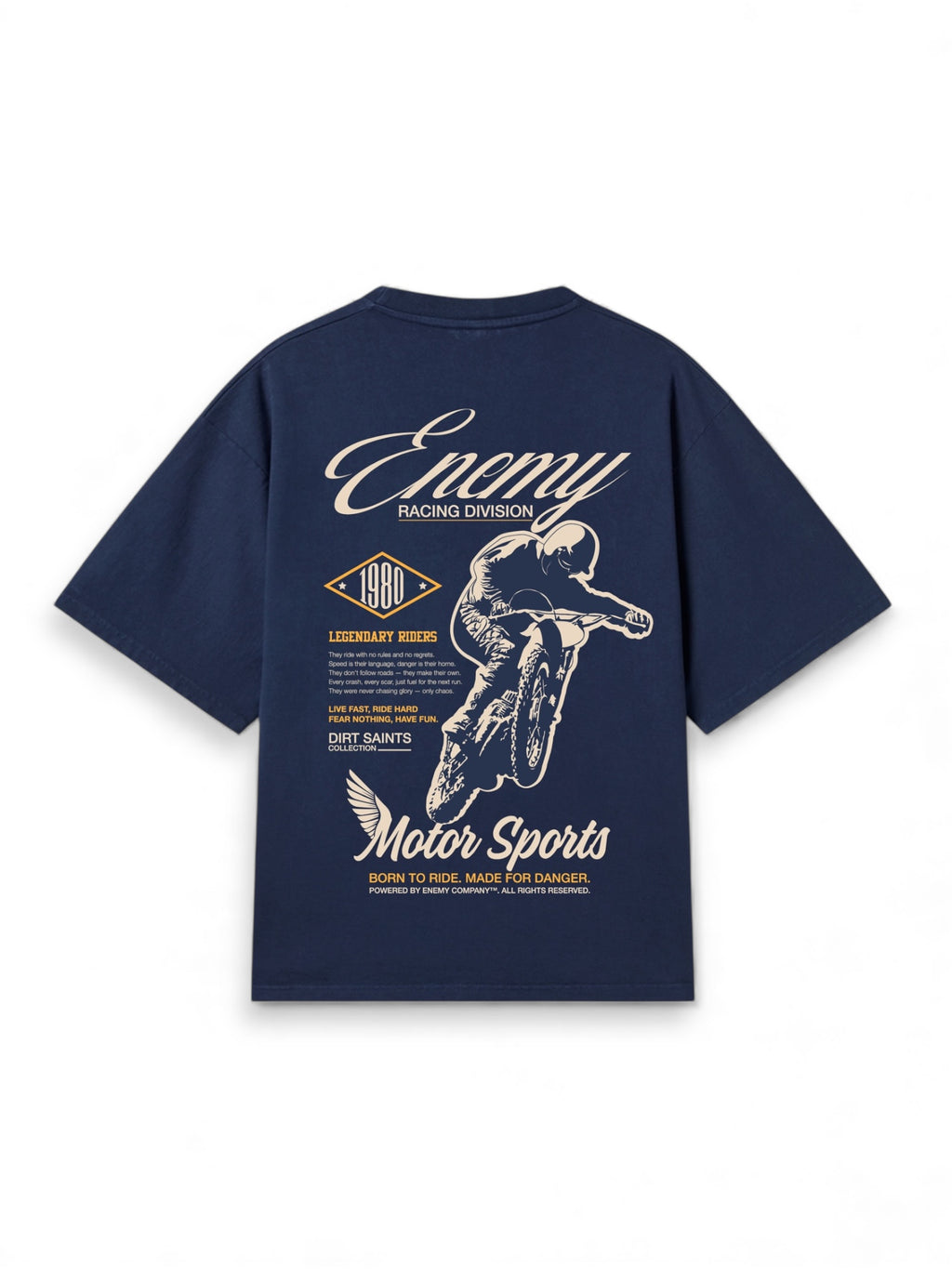 Moto Sports Navy Blue Tshirt