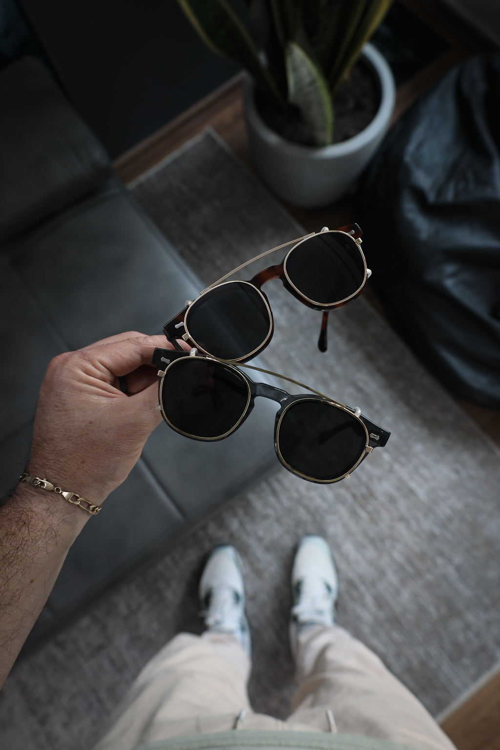 Milan Gray Clip-On Sunglasses