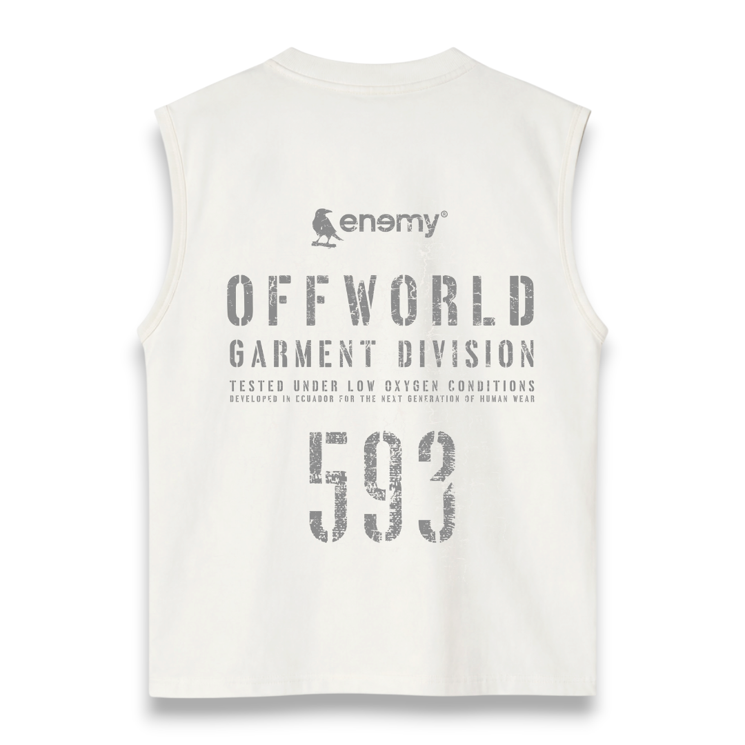 Off World 593 White Tank Top