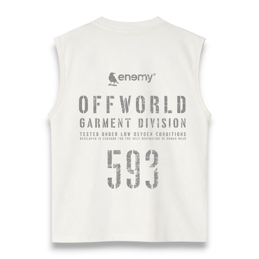 Off World 593 White Tank Top
