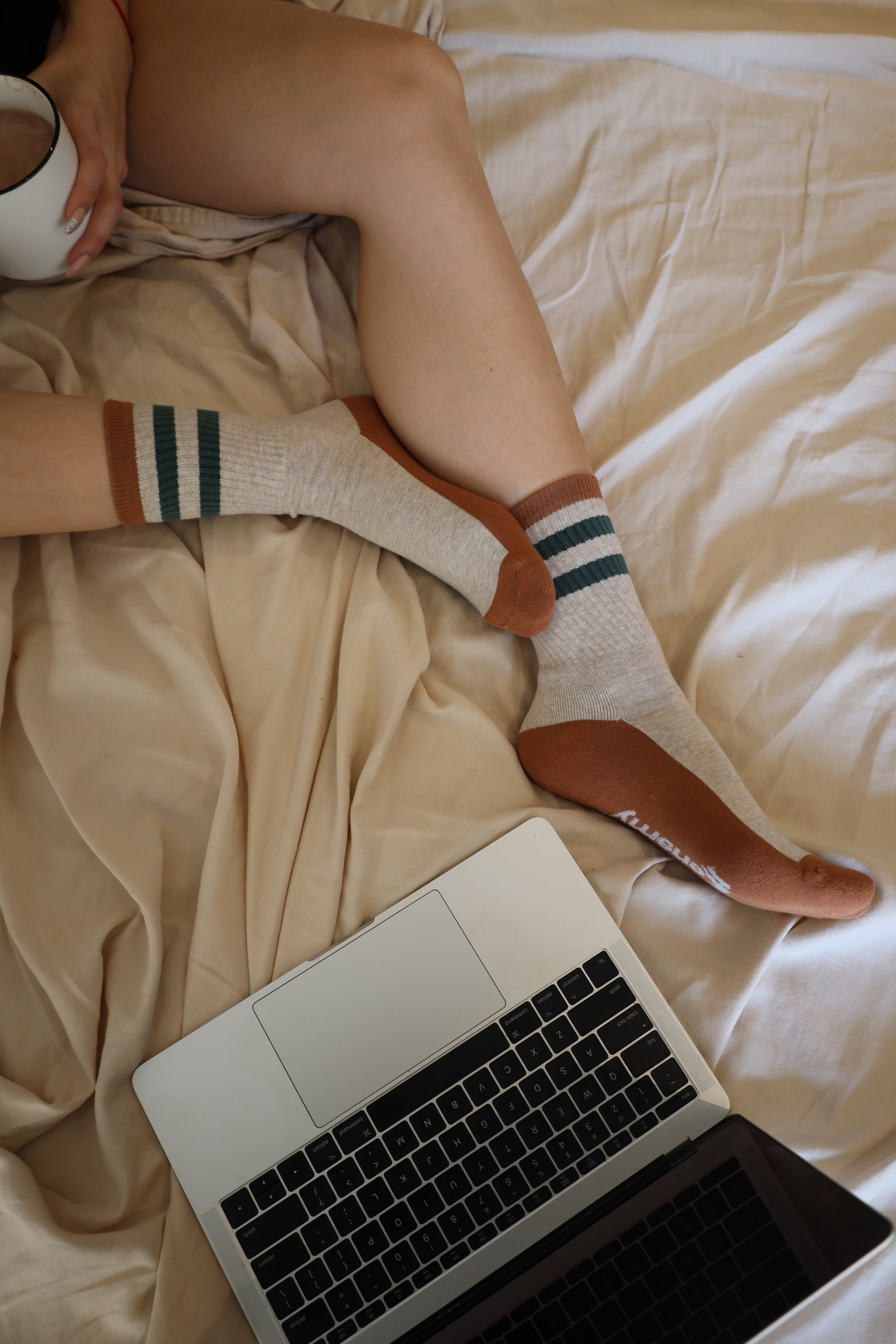 Enemy Brown and Green Stripes Socks