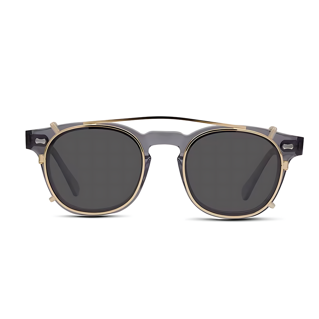 Milan Gray Clip-On Sunglasses