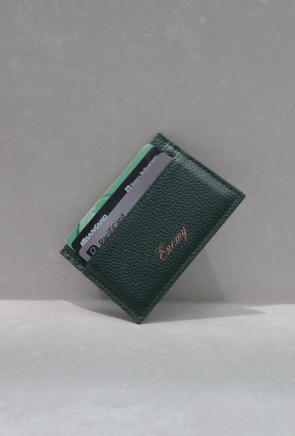 Enemy Green Leather Card Holder