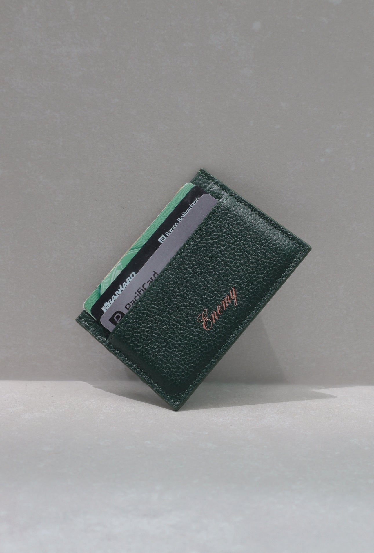 Enemy Green Leather Card Holder