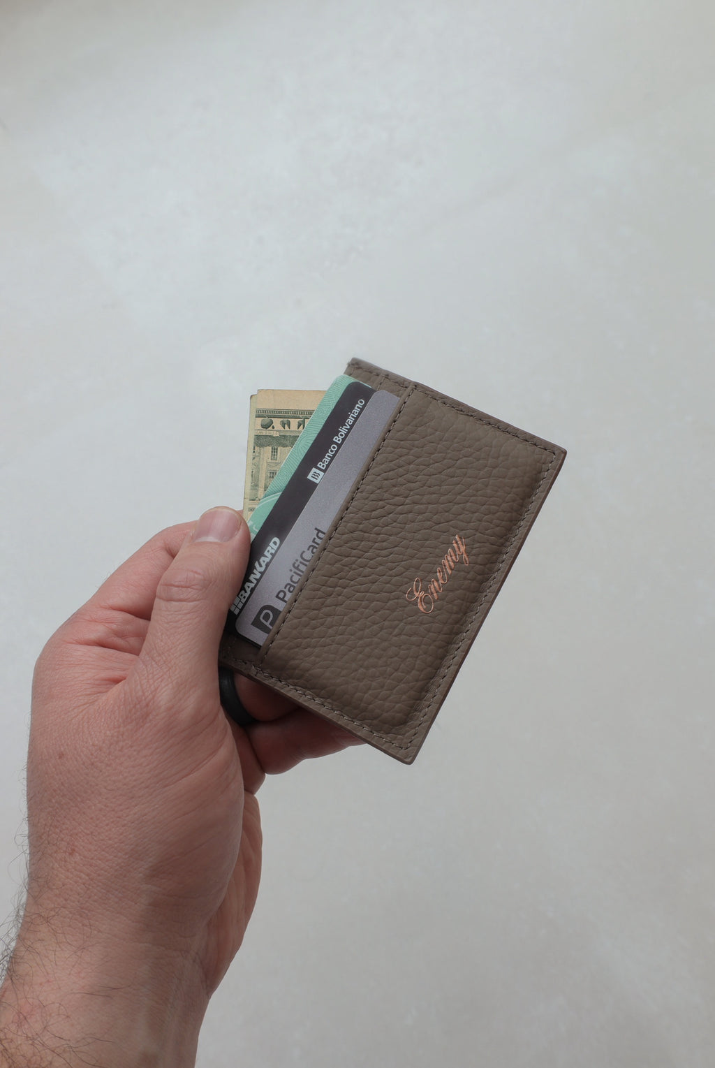 Enemy Brown Leather Card Holder