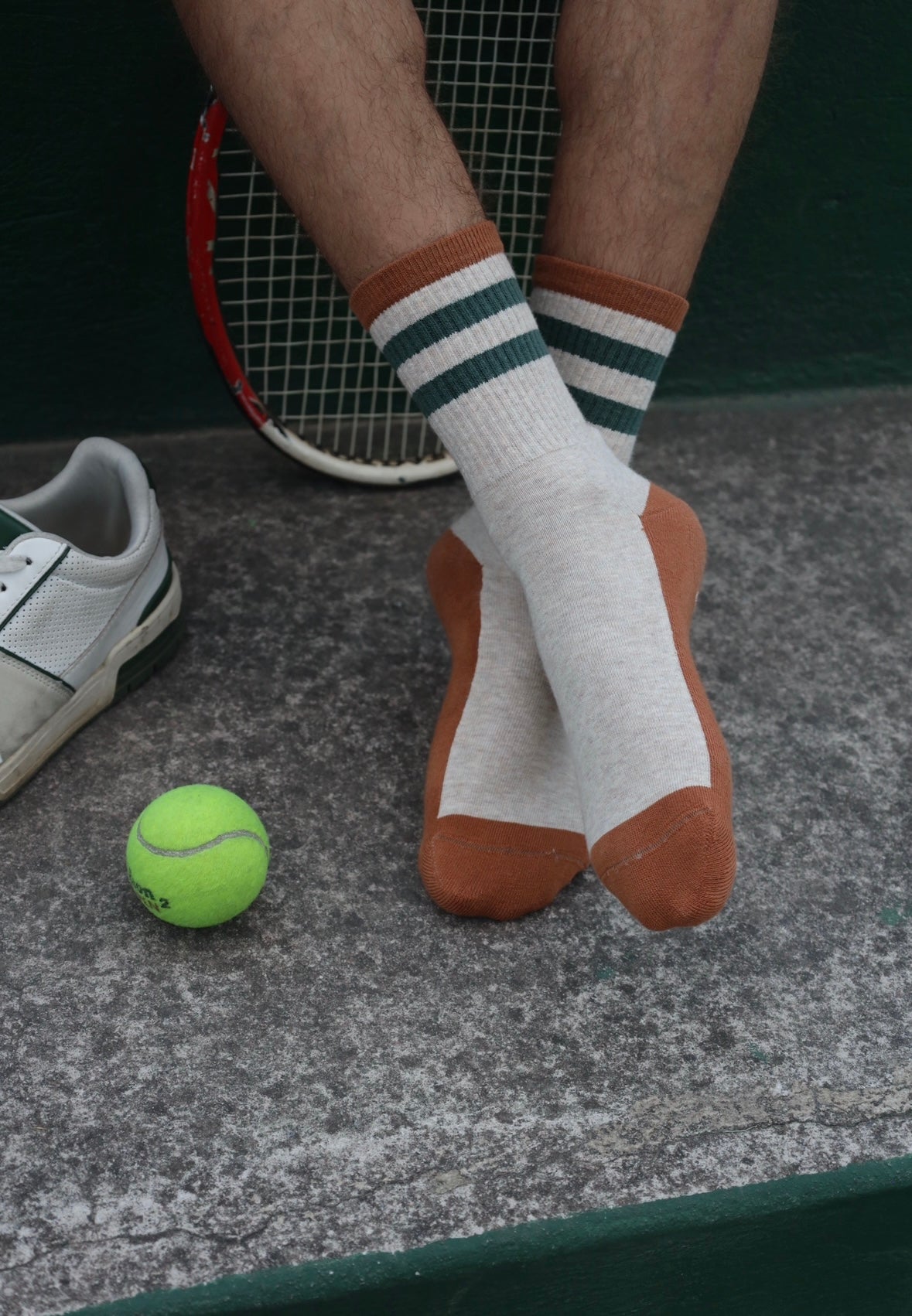 Enemy Brown and Green Stripes Socks