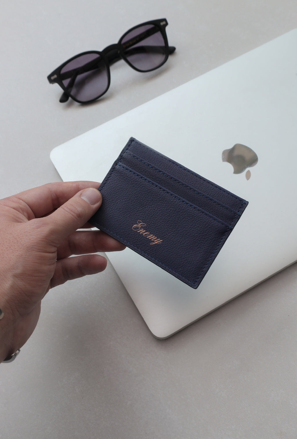 Enemy Blue Leather Card Holder