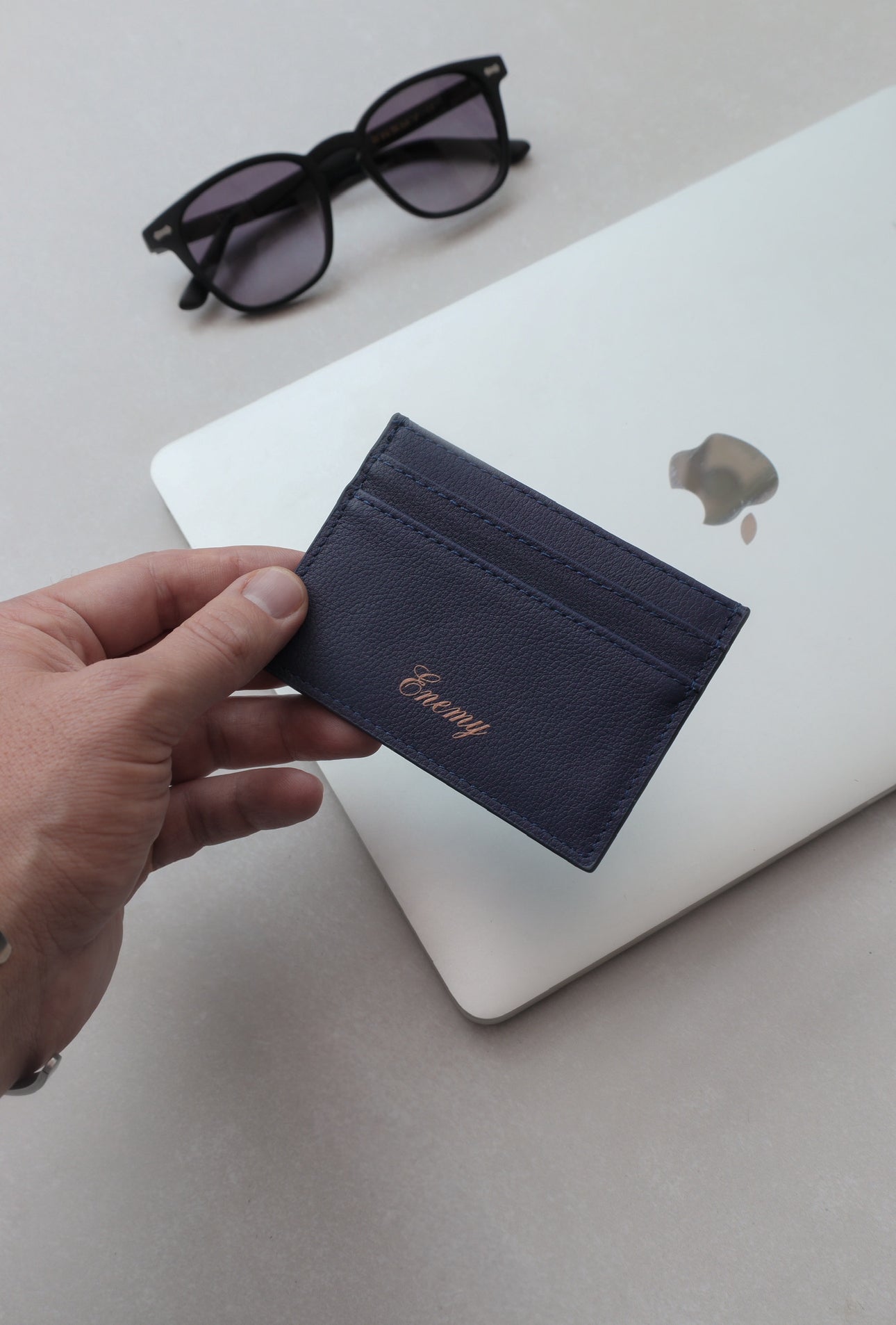 Enemy Blue Leather Card Holder