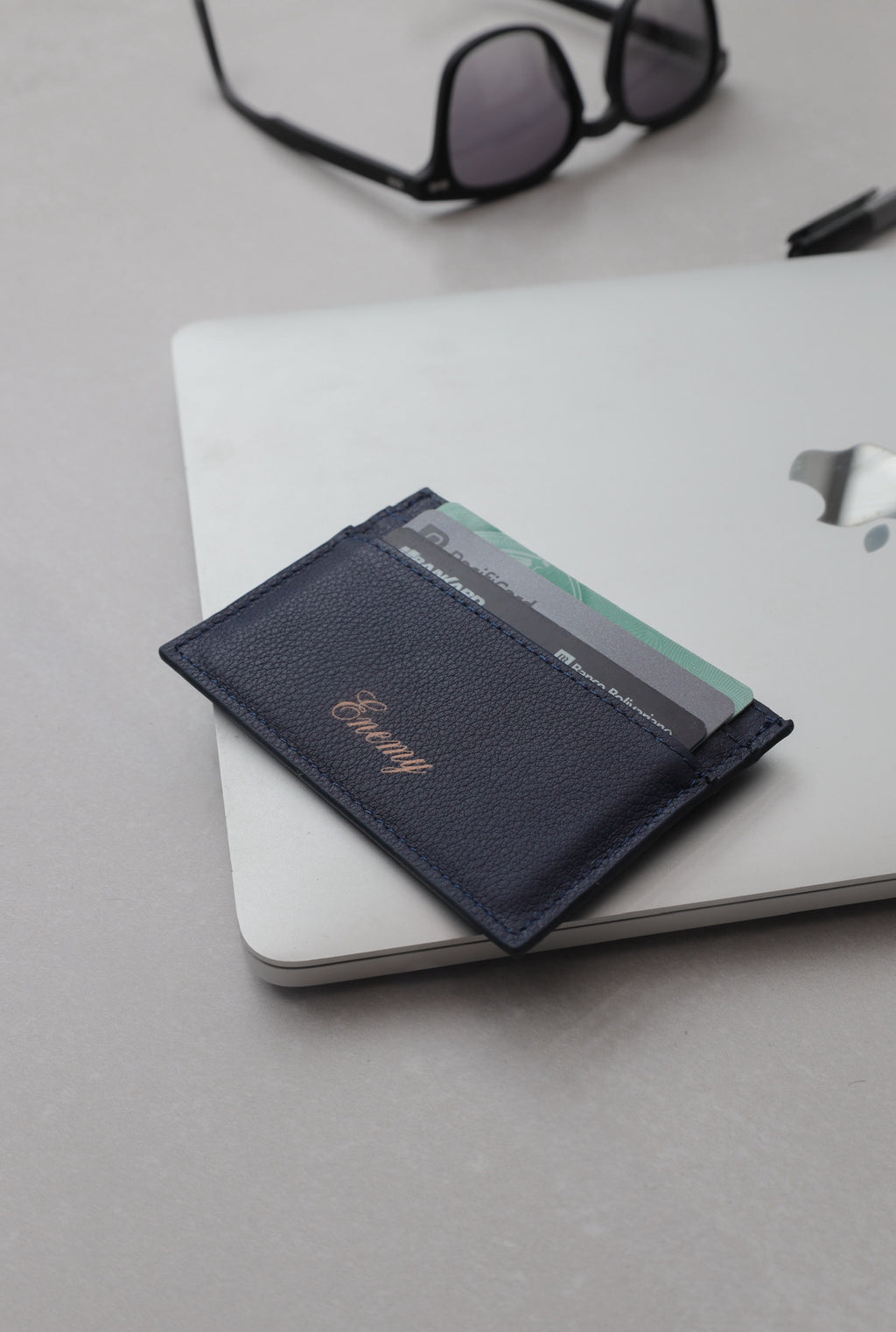 Enemy Blue Leather Card Holder