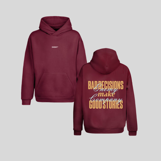 BDGS Burgundy Red Loose Fit Hoodie