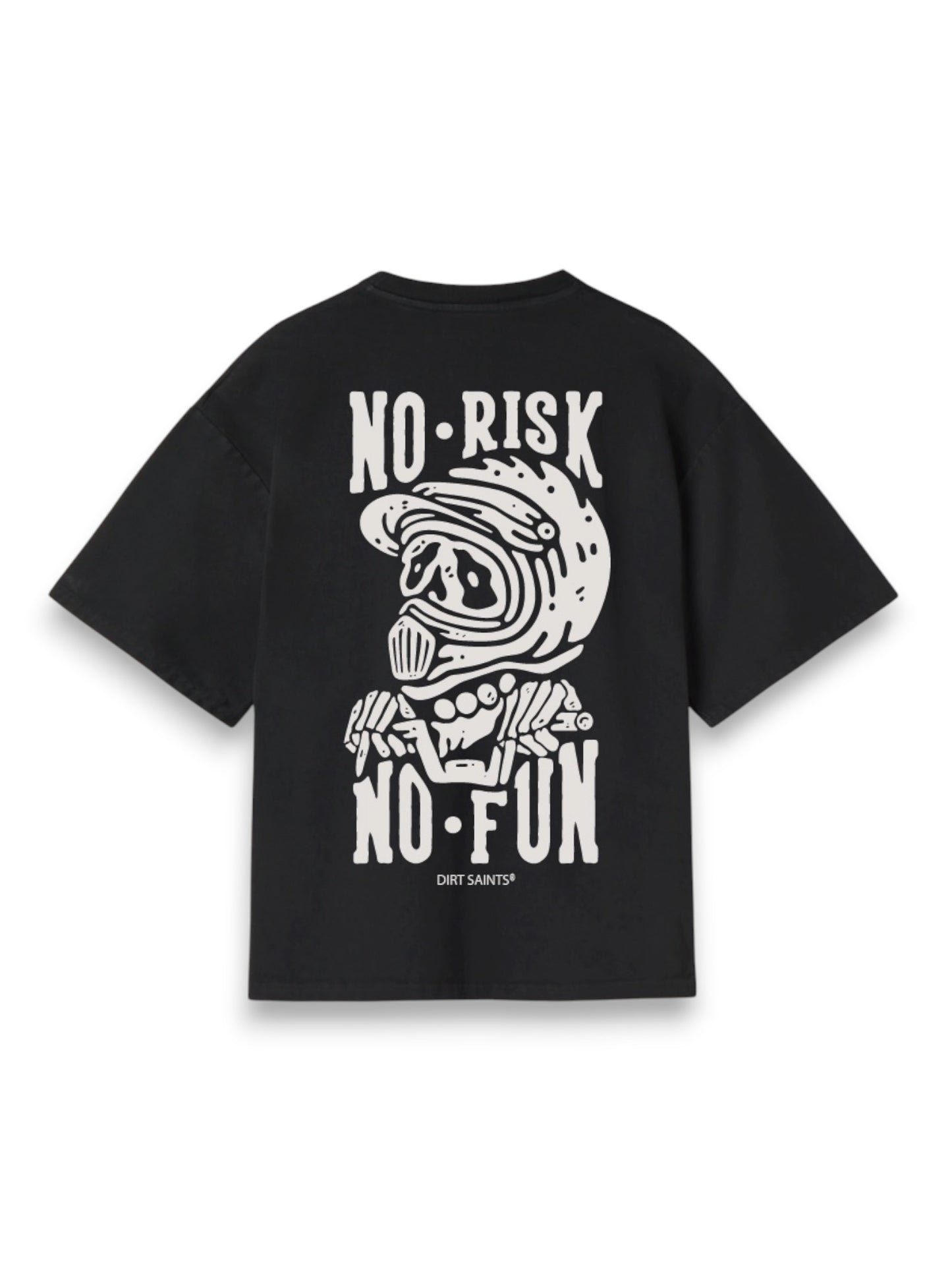 No Risk No Fun Oversized Black Tshirt