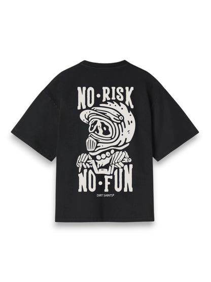 No Risk No Fun Oversized Black Tshirt